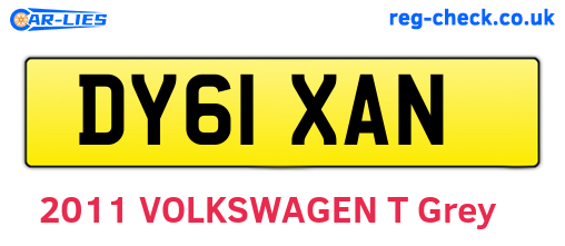 DY61XAN are the vehicle registration plates.