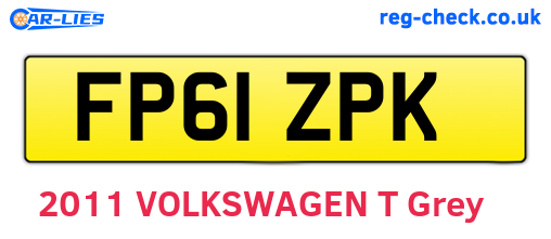 FP61ZPK are the vehicle registration plates.