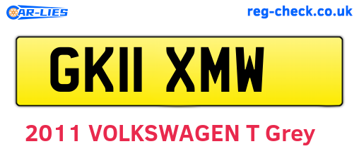GK11XMW are the vehicle registration plates.