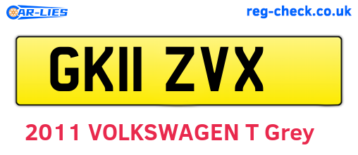 GK11ZVX are the vehicle registration plates.