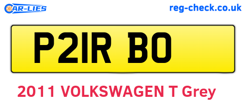 P21RBO are the vehicle registration plates.