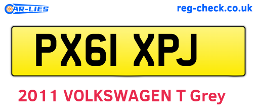 PX61XPJ are the vehicle registration plates.