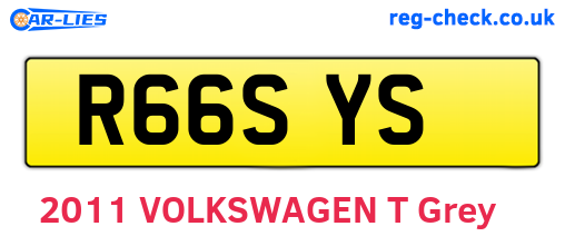 R66SYS are the vehicle registration plates.