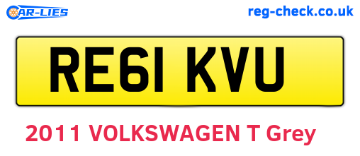 RE61KVU are the vehicle registration plates.