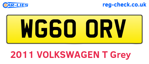 WG60ORV are the vehicle registration plates.