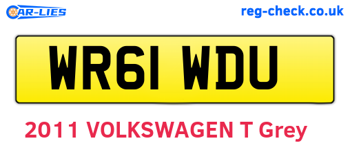 WR61WDU are the vehicle registration plates.