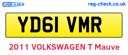 YD61VMR are the vehicle registration plates.