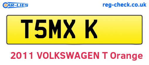 T5MXK are the vehicle registration plates.