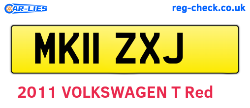 MK11ZXJ are the vehicle registration plates.