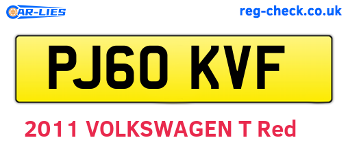 PJ60KVF are the vehicle registration plates.