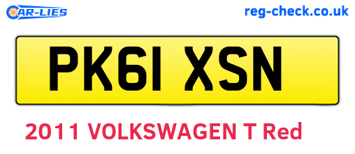 PK61XSN are the vehicle registration plates.