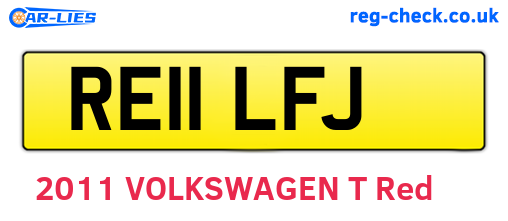 RE11LFJ are the vehicle registration plates.