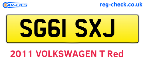 SG61SXJ are the vehicle registration plates.