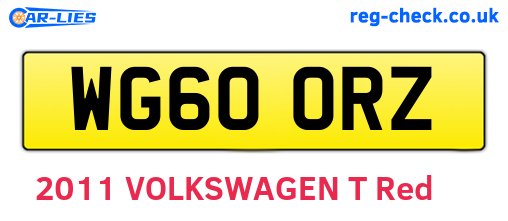 WG60ORZ are the vehicle registration plates.