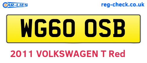 WG60OSB are the vehicle registration plates.