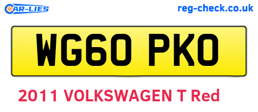 WG60PKO are the vehicle registration plates.