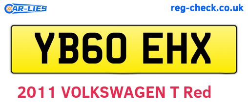 YB60EHX are the vehicle registration plates.