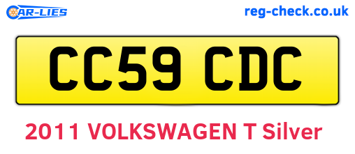 CC59CDC are the vehicle registration plates.