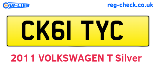 CK61TYC are the vehicle registration plates.