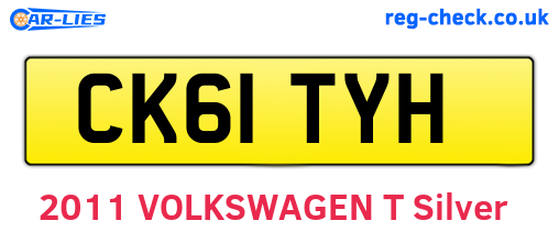 CK61TYH are the vehicle registration plates.