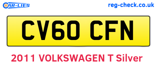 CV60CFN are the vehicle registration plates.