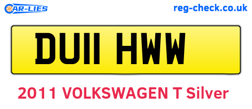 DU11HWW are the vehicle registration plates.