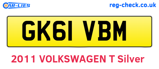 GK61VBM are the vehicle registration plates.