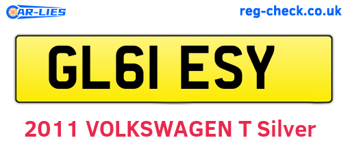 GL61ESY are the vehicle registration plates.