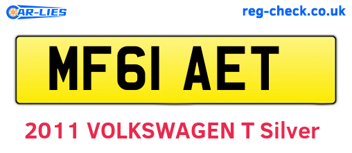 MF61AET are the vehicle registration plates.