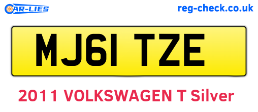 MJ61TZE are the vehicle registration plates.