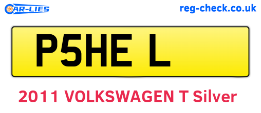 P5HEL are the vehicle registration plates.