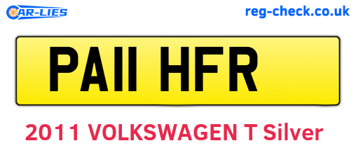 PA11HFR are the vehicle registration plates.