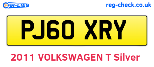 PJ60XRY are the vehicle registration plates.