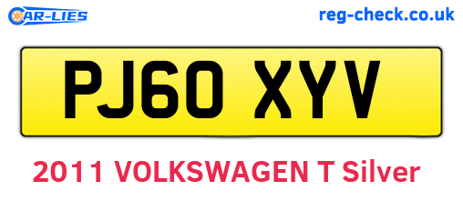 PJ60XYV are the vehicle registration plates.