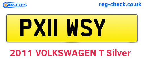 PX11WSY are the vehicle registration plates.