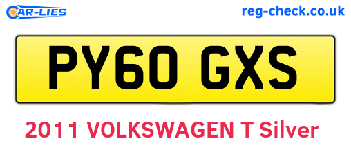 PY60GXS are the vehicle registration plates.