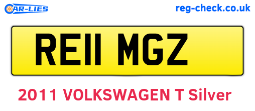 RE11MGZ are the vehicle registration plates.