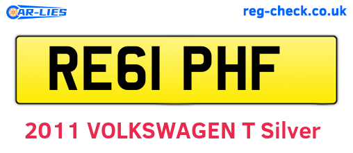 RE61PHF are the vehicle registration plates.