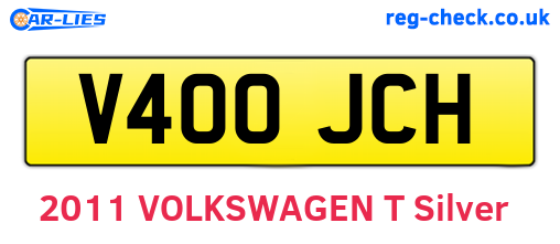 V400JCH are the vehicle registration plates.