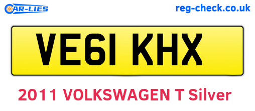 VE61KHX are the vehicle registration plates.