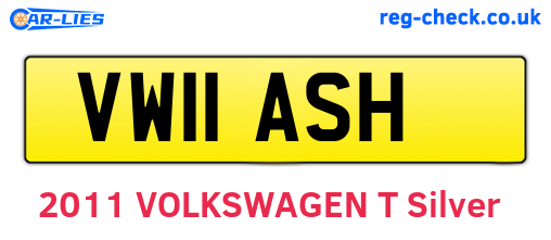 VW11ASH are the vehicle registration plates.