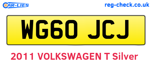 WG60JCJ are the vehicle registration plates.