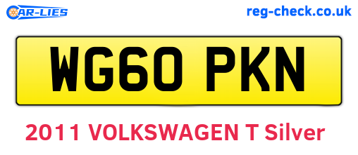 WG60PKN are the vehicle registration plates.