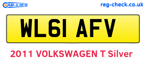 WL61AFV are the vehicle registration plates.