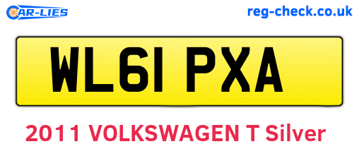 WL61PXA are the vehicle registration plates.