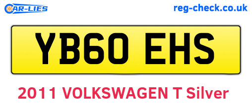 YB60EHS are the vehicle registration plates.