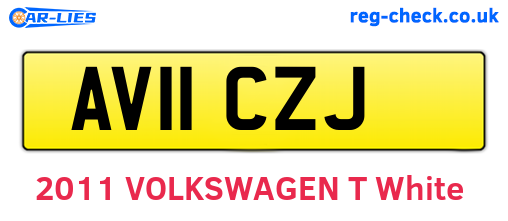 AV11CZJ are the vehicle registration plates.