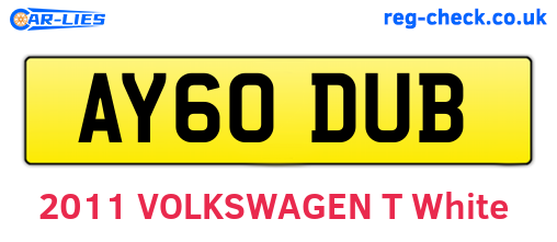 AY60DUB are the vehicle registration plates.