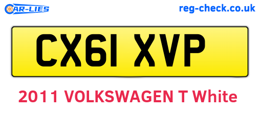CX61XVP are the vehicle registration plates.