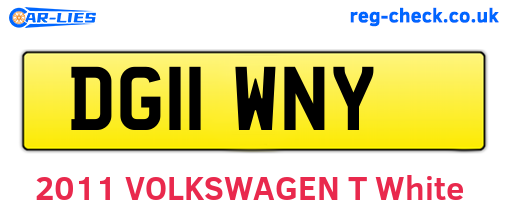 DG11WNY are the vehicle registration plates.